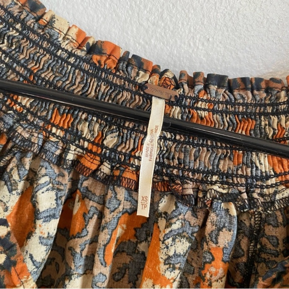 NWOT Free People Willow Print Puff Sleeve Blouse XS - Picture 7 of 11